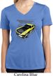 Ladies Ford Vintage Yellow Mustang Boss Moisture Wicking V-neck Shirt