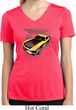 Ladies Ford Vintage Yellow Mustang Boss Moisture Wicking V-neck Shirt