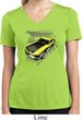 Ladies Ford Vintage Yellow Mustang Boss Moisture Wicking V-neck Shirt