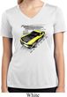 Ladies Ford Vintage Yellow Mustang Boss Moisture Wicking V-neck Shirt