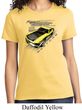 Ladies Ford Vintage Yellow Mustang Boss Shirt