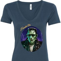 Ladies Frankenstein Tee Frankie Boy V-neck Shirt