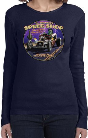 Ladies Frankenstein Tee Frankie's Speed Shop Long Sleeve