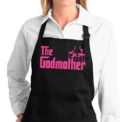 Ladies Funny Apron The Godmother Full Length Apron with Pockets