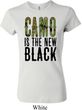 Ladies Funny Shirt Camo is the New Black Crewneck Tee T-Shirt