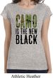 Ladies Funny Shirt Camo is the New Black Longer Length Tee T-Shirt