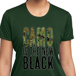 Ladies Funny Shirt Camo is the New Black Moisture Wicking Tee T-Shirt
