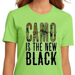 Ladies Funny Shirt Camo is the New Black Organic Tee T-Shirt