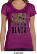 Ladies Funny Shirt Camo is the New Black Scoop Neck Tee T-Shirt