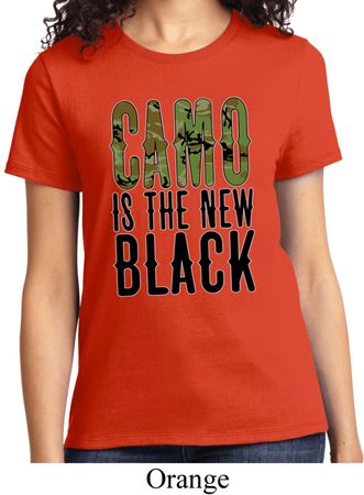 Ladies Funny Shirt Camo is the New Black Tee T-Shirt