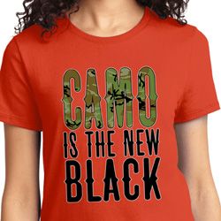 Ladies Funny Shirt Camo is the New Black Tee T-Shirt