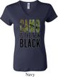 Ladies Funny Shirt Camo is the New Black V-neck Tee T-Shirt