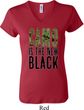 Ladies Funny Shirt Camo is the New Black V-neck Tee T-Shirt