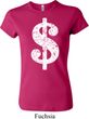 Ladies Funny Shirt Distressed Dollar Sign Crewneck Tee T-Shirt