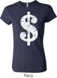 Ladies Funny Shirt Distressed Dollar Sign Crewneck Tee T-Shirt