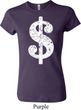 Ladies Funny Shirt Distressed Dollar Sign Crewneck Tee T-Shirt