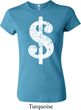 Ladies Funny Shirt Distressed Dollar Sign Crewneck Tee T-Shirt