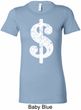 Ladies Funny Shirt Distressed Dollar Sign Longer Length Tee T-Shirt