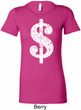 Ladies Funny Shirt Distressed Dollar Sign Longer Length Tee T-Shirt