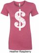 Ladies Funny Shirt Distressed Dollar Sign Longer Length Tee T-Shirt