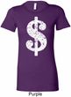 Ladies Funny Shirt Distressed Dollar Sign Longer Length Tee T-Shirt