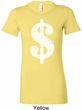 Ladies Funny Shirt Distressed Dollar Sign Longer Length Tee T-Shirt