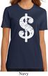 Ladies Funny Shirt Distressed Dollar Sign Organic Tee T-Shirt