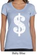 Ladies Funny Shirt Distressed Dollar Sign Scoop Neck Tee T-Shirt