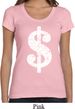 Ladies Funny Shirt Distressed Dollar Sign Scoop Neck Tee T-Shirt