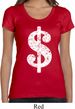 Ladies Funny Shirt Distressed Dollar Sign Scoop Neck Tee T-Shirt