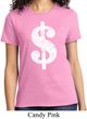 Ladies Funny Shirt Distressed Dollar Sign Tee T-Shirt
