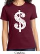 Ladies Funny Shirt Distressed Dollar Sign Tee T-Shirt