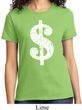 Ladies Funny Shirt Distressed Dollar Sign Tee T-Shirt
