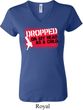 Ladies Funny Shirt Dropped On My Head V-neck Tee T-Shirt