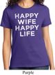 Ladies Funny Shirt Happy Wife Happy Life Tee T-Shirt
