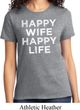 Ladies Funny Shirt Happy Wife Happy Life Tee T-Shirt
