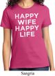 Ladies Funny Shirt Happy Wife Happy Life Tee T-Shirt