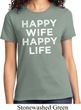 Ladies Funny Shirt Happy Wife Happy Life Tee T-Shirt