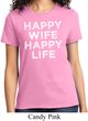 Ladies Funny Shirt Happy Wife Happy Life Tee T-Shirt