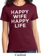 Ladies Funny Shirt Happy Wife Happy Life Tee T-Shirt