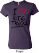 Ladies Funny Shirt I Love Big Trucks Crewneck Tee T-Shirt