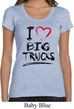 Ladies Funny Shirt I Love Big Trucks Scoop Neck Tee T-Shirt