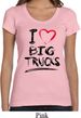 Ladies Funny Shirt I Love Big Trucks Scoop Neck Tee T-Shirt