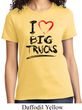Ladies Funny Shirt I Love Big Trucks Tee T-Shirt