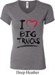 Ladies Funny Shirt I Love Big Trucks V-neck Tee T-Shirt