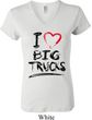 Ladies Funny Shirt I Love Big Trucks V-neck Tee T-Shirt