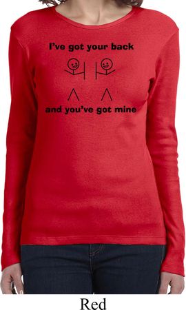 Ladies Funny Shirt I've Got Your Back Long Sleeve Tee T-Shirt