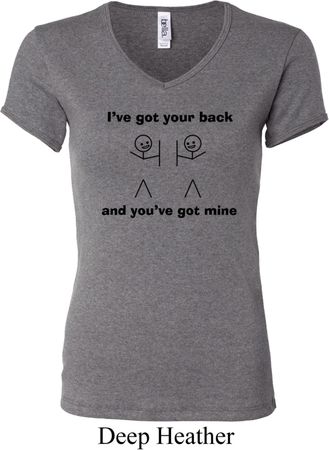 Ladies Funny Shirt I've Got Your Back V-neck Tee T-Shirt