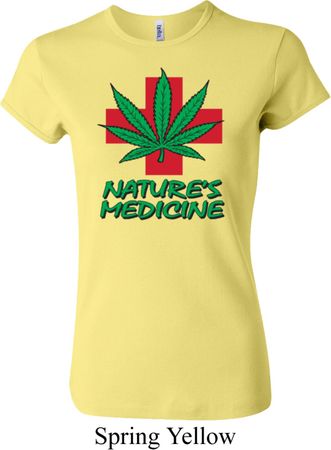 Ladies Funny Shirt Natures Medicine Crewneck Tee T-Shirt
