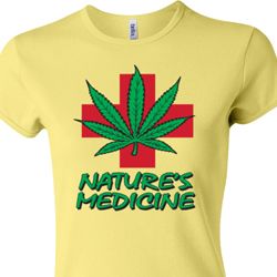 Ladies Funny Shirt Natures Medicine Crewneck Tee T-Shirt